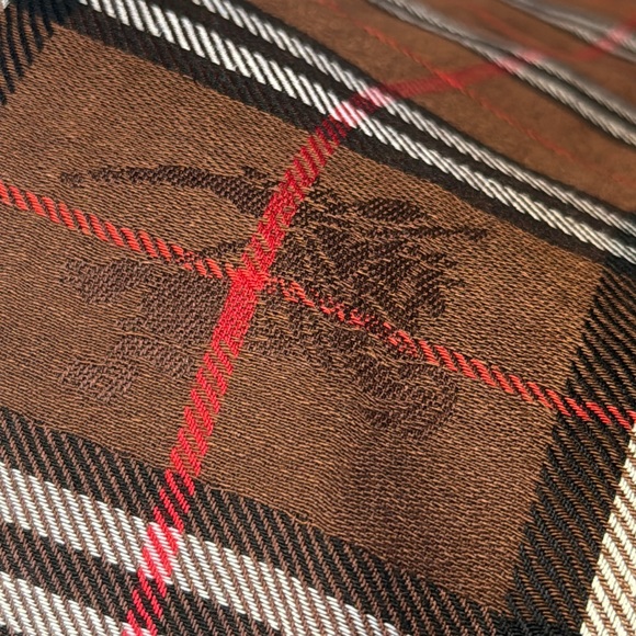 Burberry London Brown Tartan Check Print Scarf - Picture 5 of 7